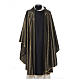 Black Monastic Chasuble in pure Tasmanian wool with double twisted yarn s1