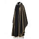 Black Monastic Chasuble in pure Tasmanian wool with double twisted yarn s2