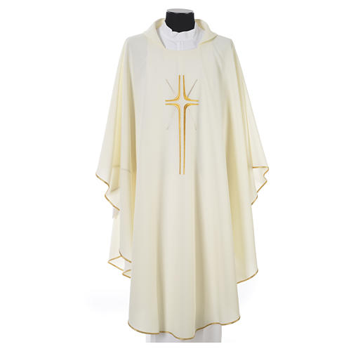 Chasuble in polyester with cross and rays 4