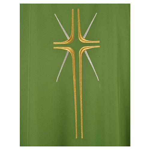 Chasuble in polyester with cross and rays 6