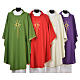Chasuble in polyester with cross and rays s1