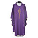 Chasuble in polyester with cross and rays s3