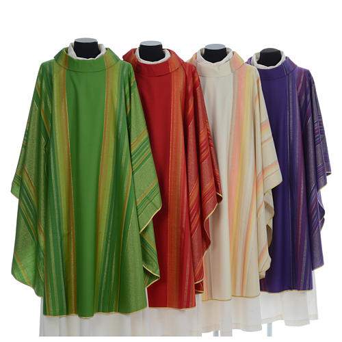 Chasuble with Roll Collar in pure Tasmanian wool with double twisted yarn 1