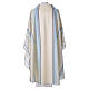 Blue Chasuble in pure Tasmanian wool with double twisted yarn s2
