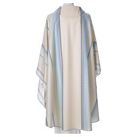 Blue Sacred Chasuble in pure Tasmanian wool with double twisted yarn