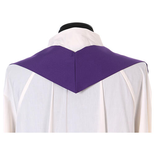 Liturgical chasuble in polyester with lamb and San Damiano cross 10