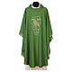 Liturgical chasuble in polyester with lamb and San Damiano cross s3