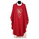 Liturgical chasuble in polyester with lamb and San Damiano cross s4