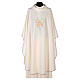 Liturgical chasuble in polyester with lamb and San Damiano cross s5