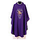 Liturgical chasuble in polyester with lamb and San Damiano cross s6