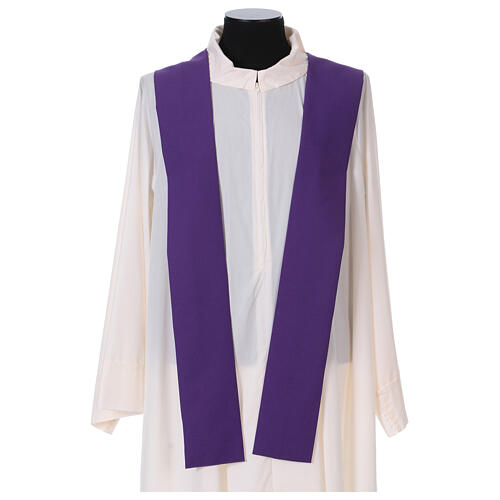 Liturgical chasuble in polyester with floral embroidery 4