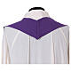 Liturgical chasuble in polyester with floral embroidery s5
