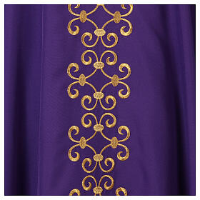 Catholic Priest Chasuble with floral embroidery in polyester