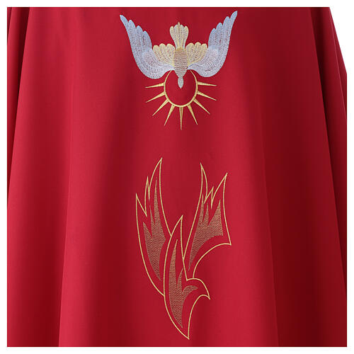 Chasuble in polyester with flames and Holy Spirit 2