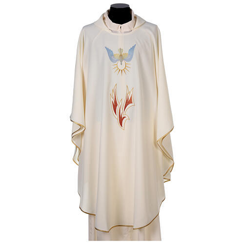 Chasuble in polyester with flames and Holy Spirit 3