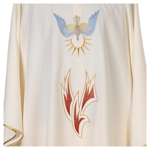 Chasuble in polyester with flames and Holy Spirit 4