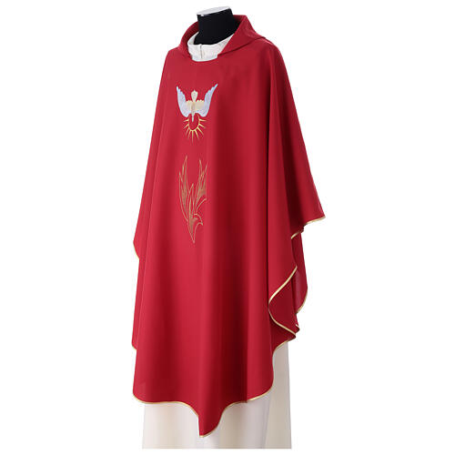 Chasuble in polyester with flames and Holy Spirit 5