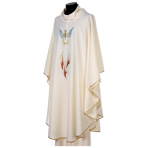 Chasuble in polyester with flames and Holy Spirit 6