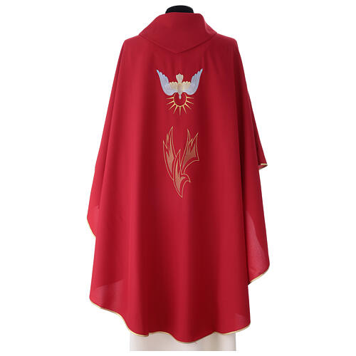 Chasuble in polyester with flames and Holy Spirit 7