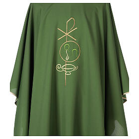 Chasuble in polyester with Chi-Rho and Alpha Omega symbol