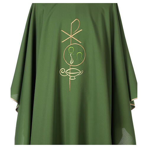 Chasuble in polyester with Chi-Rho and Alpha Omega symbol 2