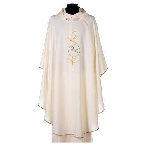 Chasuble in polyester with Chi-Rho and Alpha Omega symbol 5