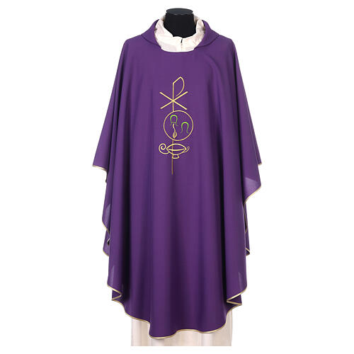 Chasuble in polyester with Chi-Rho and Alpha Omega symbol 6