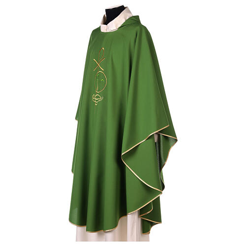 Chasuble in polyester with Chi-Rho and Alpha Omega symbol 7