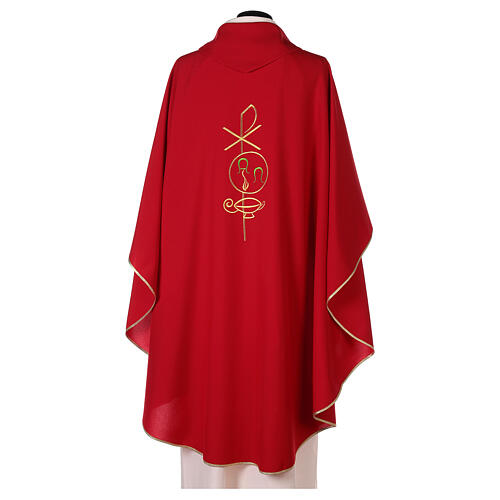 Chasuble in polyester with Chi-Rho and Alpha Omega symbol 8