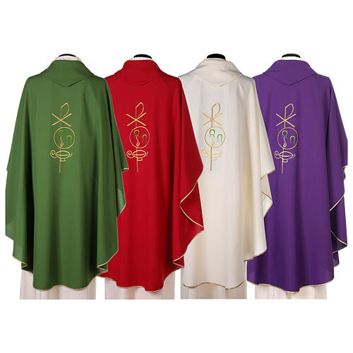 Chasuble in polyester with Chi-Rho and Alpha Omega symbol 9