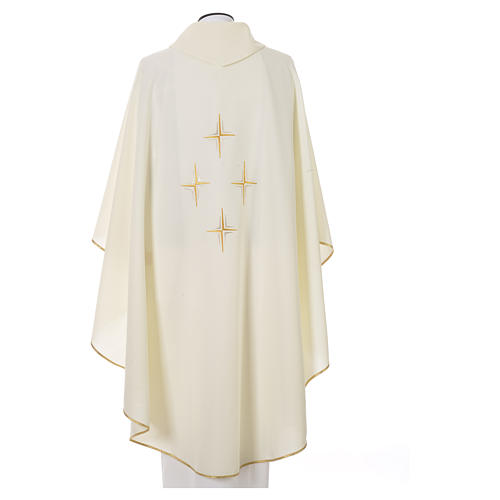 Liturgical chasuble in polyester with four crosses 7