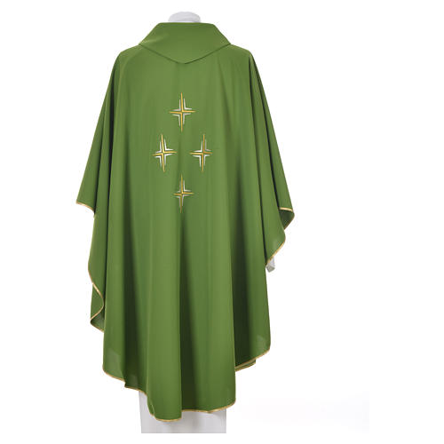 Liturgical chasuble in polyester with four crosses 11