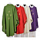 Liturgical chasuble in polyester with four crosses s2