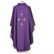 Liturgical chasuble in polyester with four crosses s5