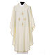 Liturgical chasuble in polyester with four crosses s6
