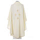 Liturgical chasuble in polyester with four crosses s7