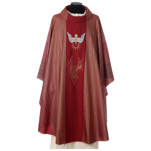 Chasuble Holy Spirit in Tasmanian wool with double twisted yarn 1