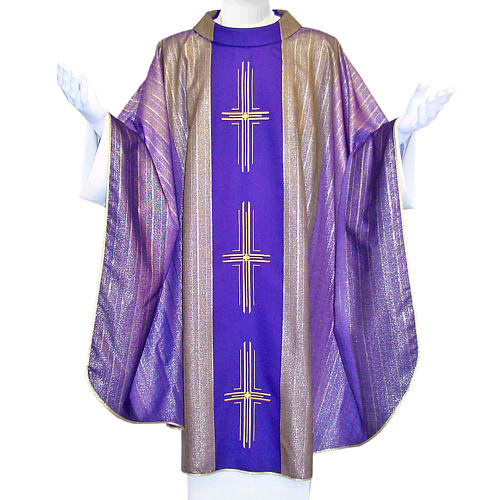Chasuble 3 crosses in Tasmanian wool with double twisted yarn 1