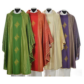 Chasuble 4 crosses in Tasmanian wool with double twisted yarn