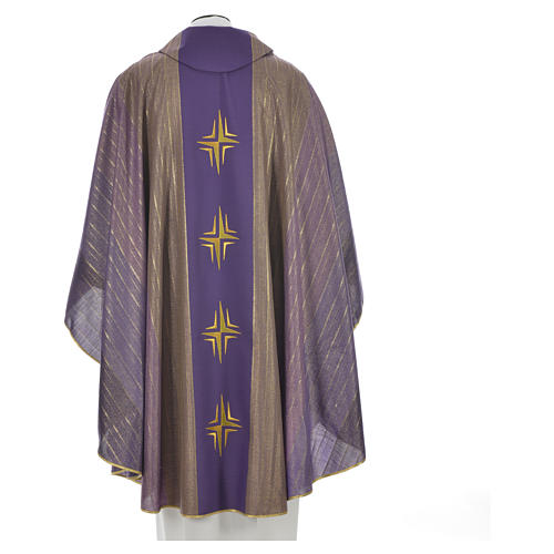 Chasuble 4 crosses in Tasmanian wool with double twisted yarn 4