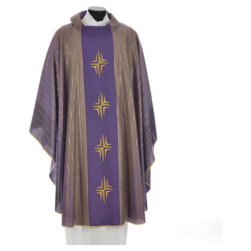 Latin Chasuble with 4 crosses in Tasmanian wool with double twisted yarn 3