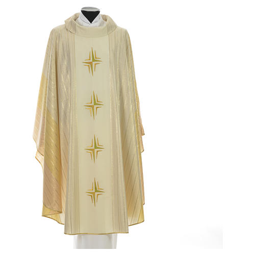 Latin Chasuble with 4 crosses in Tasmanian wool with double twisted yarn 5