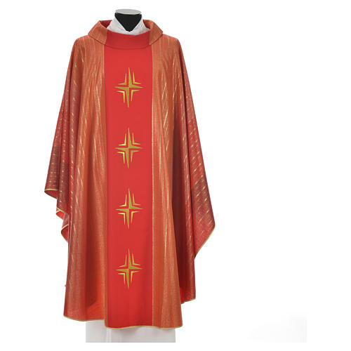 Latin Chasuble with 4 crosses in Tasmanian wool with double twisted yarn 7