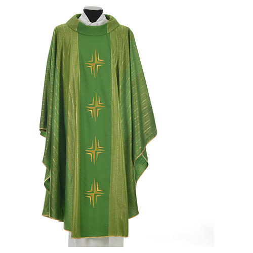 Latin Chasuble with 4 crosses in Tasmanian wool with double twisted yarn 9