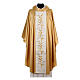 Golden chasuble in pure wool and lurex with wheat embroidery s1