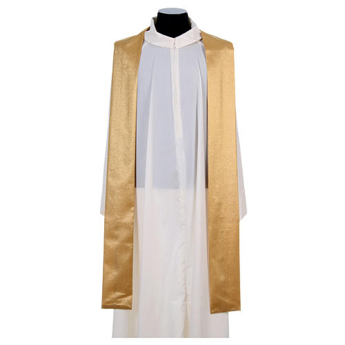 Golden Liturgical Chasuble in pure wool and lurex with wheat embroidery 5