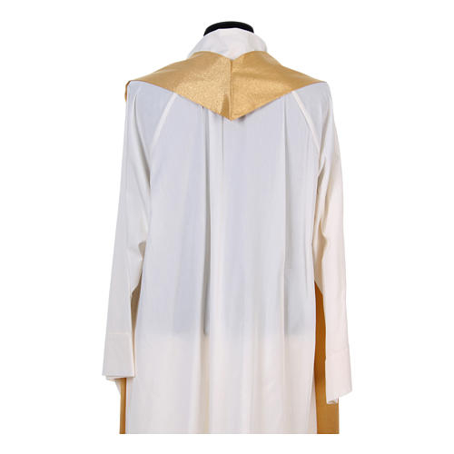 Golden Liturgical Chasuble in pure wool and lurex with wheat embroidery 6