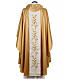 Golden Liturgical Chasuble in pure wool and lurex with wheat embroidery s3