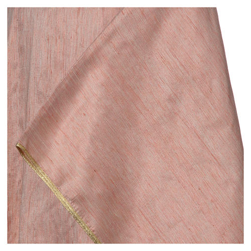 Pink Chasuble in pure Shantung silk 4