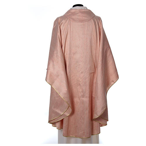 Chasuble rose 100% pure soie shantung 2